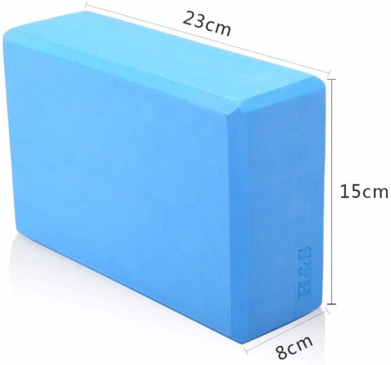 H&S 2 x Yoga Block High Density EVA Foam Brick Eco Friendly Purple Blue - Image 3
