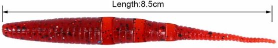 Alomejor Soft Fishing Lures Soft Fishing Lures Kits Silicone Worm Fishing Lures Earthworm Baits For Sea Freshwater Fishing (Red) - Image 3
