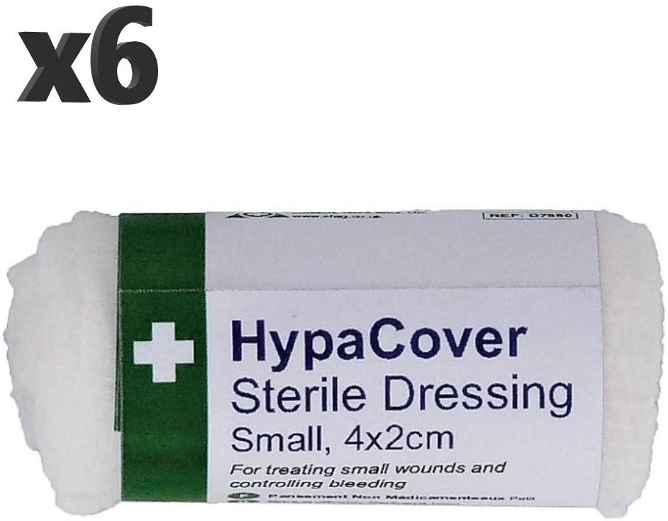 Safety First Aid Group Group HypaCover Sterile Dressing Bandage Small 4 x 2cm (Pack of 6), Small (4 x 2cm)