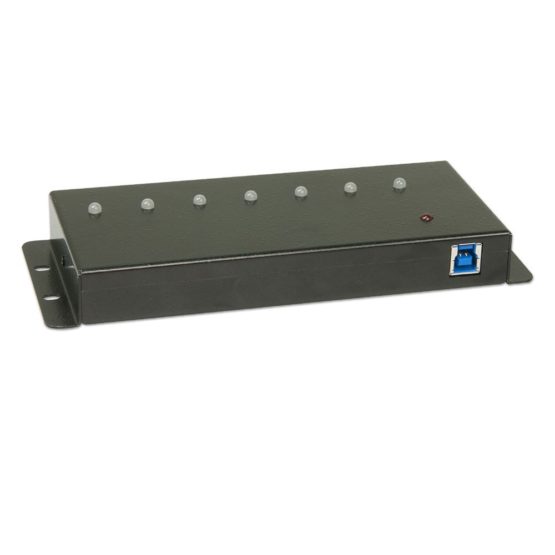 LINDY USB 3.0 Industrial 7 Port Hub, Metal, 43128 - Image 2