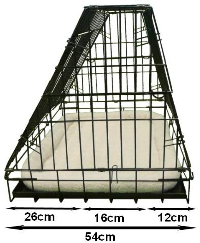 Ellie-Bo Black Deluxe Slanted Medium 30-inch Folding Dog Cage/Crate with Metal Tray and Dog Bed Mat, 76 cm L x 54 cm W x 54 cm H - Image 4
