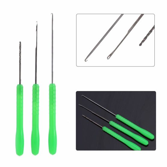 3 in 1 Carbon Steel Fishing Bait Needle Tool Fishing Drill Hook Stringer Needle for Making Rigs - Image 3
