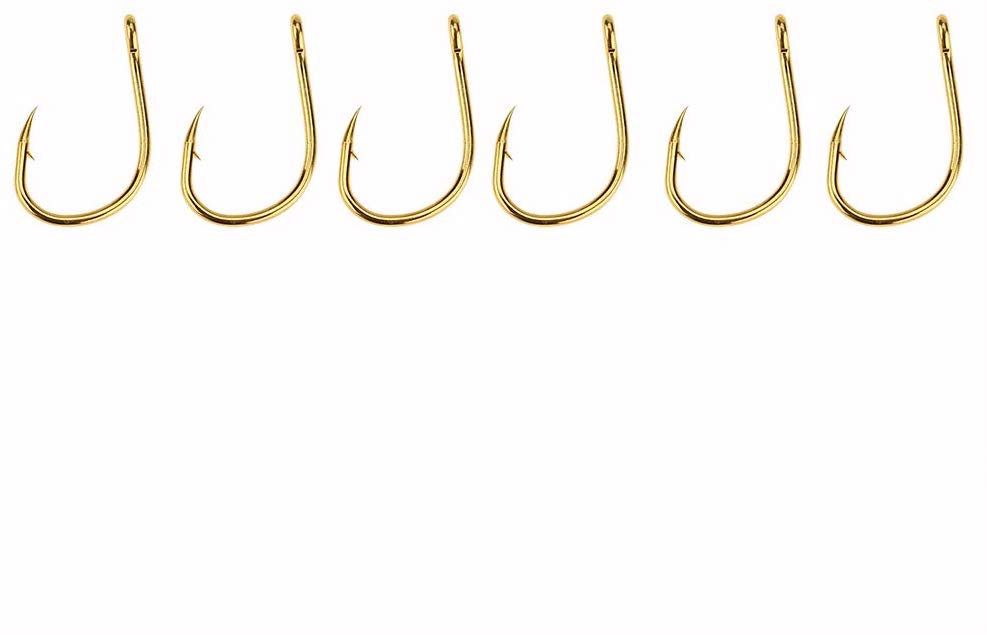 VGEBY 500Pcs 10 Sizes Fishing Hooks Set Steel Treble Hooks with Plastic box (Color : Gold) - Image 4