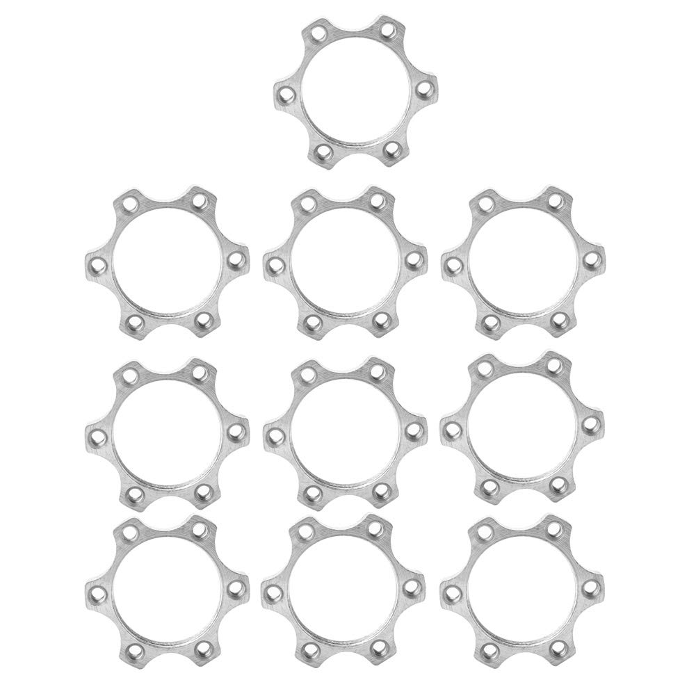 Disc Brake Adapter Alloy Bike Hub Adapter,10PCS 44mm/48mm 6 ycle Aluminium Alloy Freewheel Threaded Hubs Disk Bike Disc Brake Rotor Flange Adapter Replacement Part(44MM)