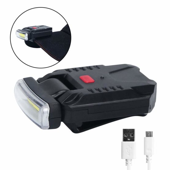 FISHNU Clip-on Hat Light,USB Rechargeable LED Cap Light,No Red Ring and Aluminum Alloy Zoom Head Baseball Hat Lamp,Tightly Clip Designed Spotlight