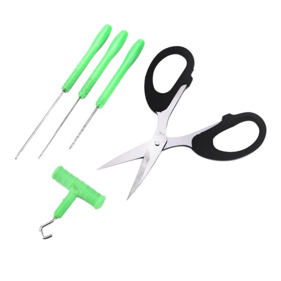 Dioche Fishing Bait Needle, Baiting Rig Tool Set T-handle Knot Puller and Scissor Tackle Rigging Tool