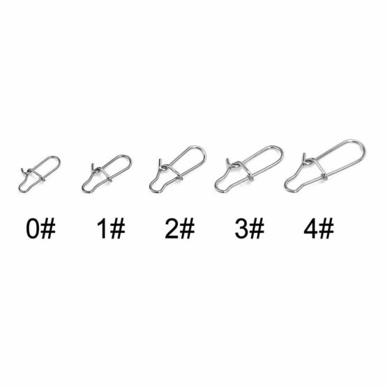 Alomejor 200pcs Fishing Snap Connector Fishing Rolling Ball Bearing Barrel Swivel with Safety Snap Connector Fishing Accessories For Freshwater - Image 4