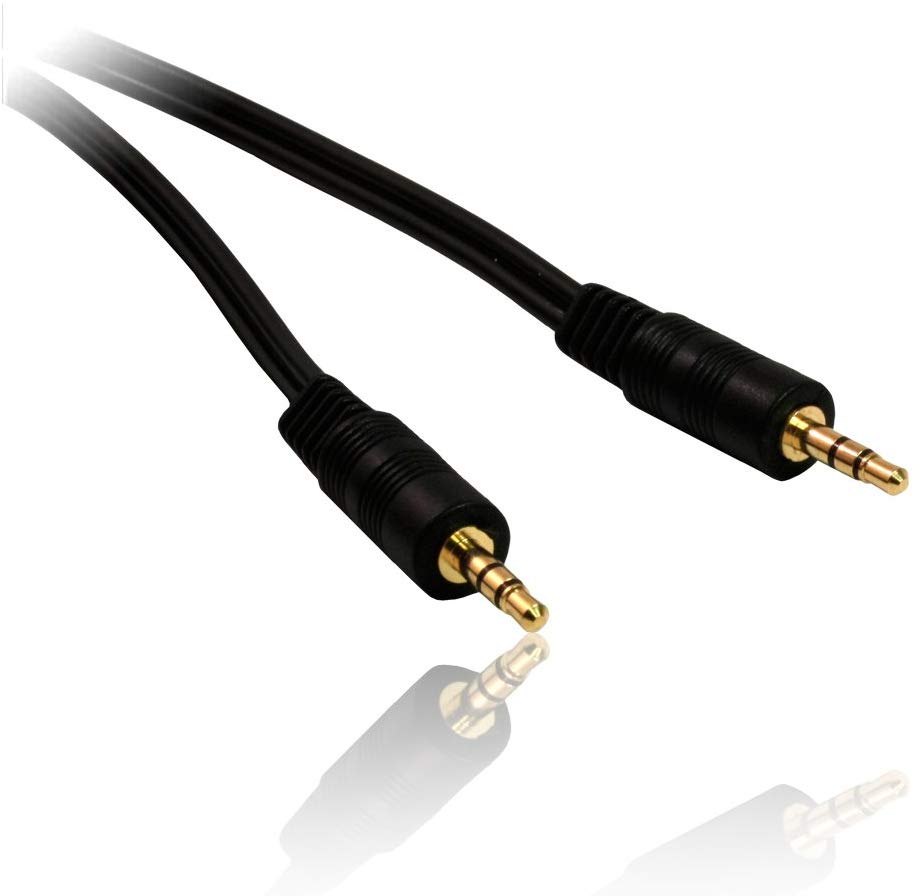 CDL Micro AV22504 2m 6' Feet 3.5mm Stereo Jack Plug to Stereo Jack Plug Audio Cable Lead Wire Cord, Black