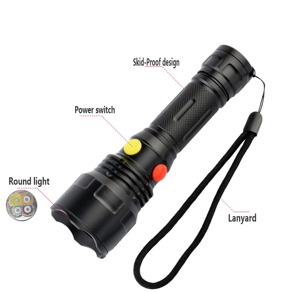 4 Color in 1 LED Torch with Red Green White Yellow Light, BESTSUN