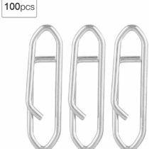 Fishing Snap Clips 100pcs Stainless Steel Fishing Safety Snaps Clip Interlock Line Terminal Tackle Accessory for Fishing Outdoor