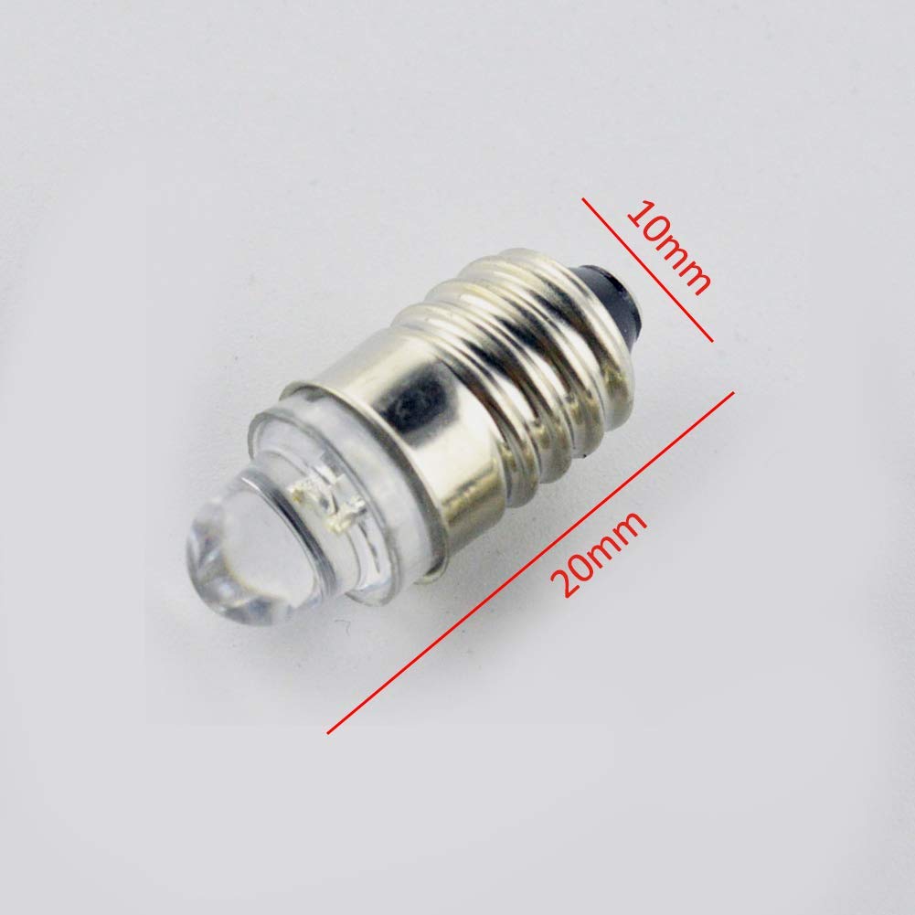 Ruiandsion 6-Pack E10 LED Bulbs, 12V 6000K Cool White Light, Non-Polarity Miniature Replacement Bulbs for Flashlight Torch - Image 3