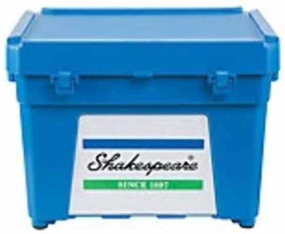 Shakespeare Seat Box - Strong Water Resistant Large Fishing Tackle Storage - Twin Locking Latch, Extra Deep Lid - For Saltwater and Freshwater