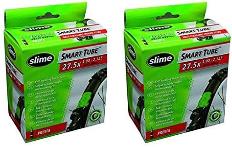 Slime Smart Tube Self-Sealing Inner Tube 27.5 x 2.0-2.4 650B Presta Valves, Pack of 2, Green, 27.5"