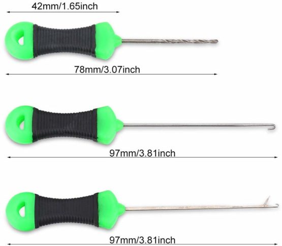 VGEBY 3Pcs Fishing Bait Needle Portable Carp Fishing Splicing Needle Baiting Hook Drill Rig Tools - Image 2