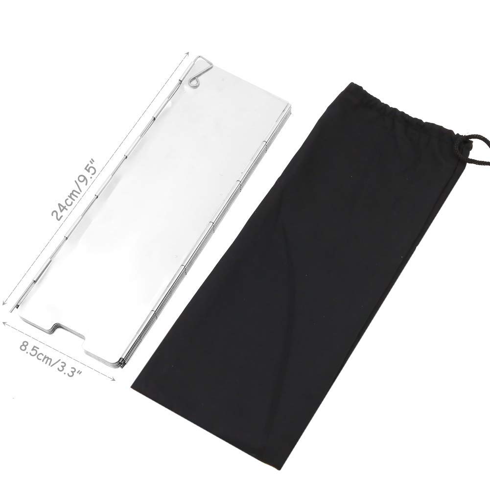 Geluode Portable Stove Windshield, Folding Camping Aluminum Cooker Wind Screen Windbreak With a Storage Bag - Image 3