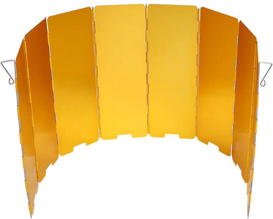 Alomejor 8 Plate Stove Windshield Aluminium Alloy Stove Wind Screen for Picnic Cooker Outdoor Stove Set(Yellow)