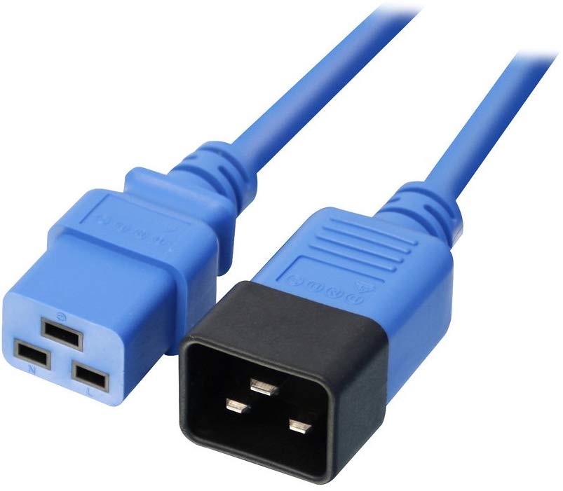 LINDY 2m IEC C19 to C20 Extension Cable, Blue