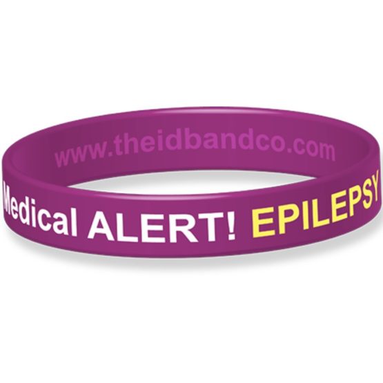 Alert! Epilepsy Silicone Wristband (21cm, Purple) BigaMart