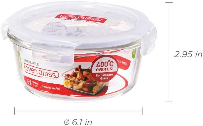 LocknLock Eco Ovenglass Glass Food Storage Containers with Lids 650ml, Airtight - Image 2