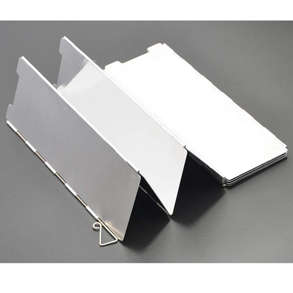 Geluode Portable Stove Windshield, Folding Camping Aluminum Cooker Wind Screen Windbreak With a Storage Bag - Image 4