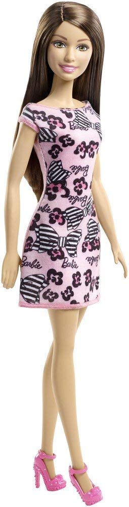 Barbie Fashion Doll Pink Dress With Black & Pink Flowers, Medium - Image 2