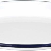 IBILI Plate Blanca plain 28x2,5 cm in white/Blue, enamelled steel, 28 x 28 x 2.5 cm