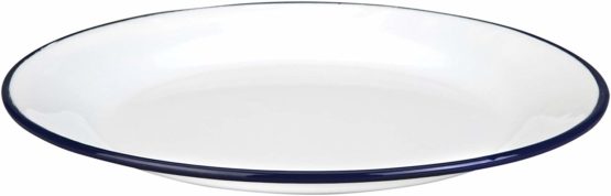 IBILI Plate Blanca plain 28x2,5 cm in white/Blue, enamelled steel, 28 x 28 x 2.5 cm