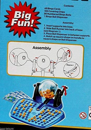 M.Y Traditional Bingo Game - Complete with Bingo Balls Dispenser and Bingo Cards, Blue, 29 x 12 x 30 cm - Image 2
