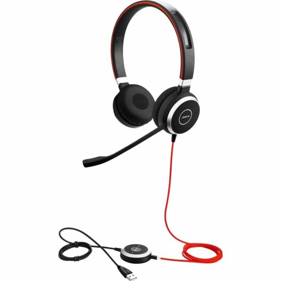 Jabra Evolve 40 MS Stereo Headset – Microsoft Certified Headphones for VoIP Softphone with Passive Noise Cancellation – USB-Cable with Controller – Black