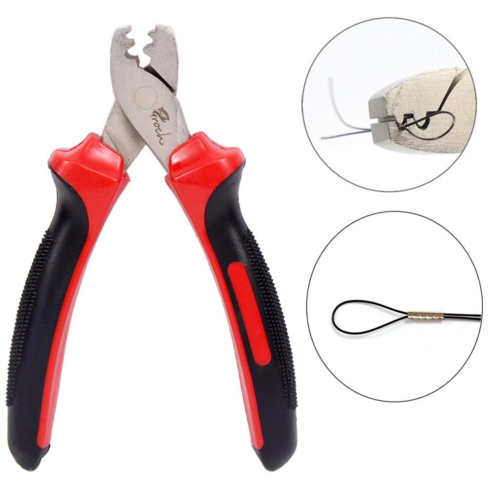 Croch Clamping Sleeve Set Pliers Fishing Pliers 300 Crimp Sleeves in 7 Different Sizes - Image 2
