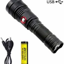 LED Torch Rechargeable USB Tactical Flashlight Torches 2000 Lumen Charging Torch T28 XM-L2 T6 LED Waterproof (Battery and USB Cable Included)