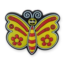 MyGrips, Butterfly Shaped Knob for Furniture for Children's Room Multicolore (Giallo/Nero)