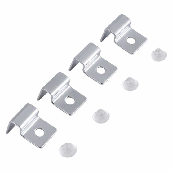 Pack Of 4 Stainless Steel Aquarium Fish Tank Glass Cover Clip Support Holder for Protecting(6Mm)
