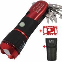 DIY TECH UK - IncrediBeam Multitool 15 in 1 Pocket Torch + Free 48 in 1 Wallet Tool - Latest Super-Bright LED - 300m Long Range - Anti-Slip - Extra Strong High Carbon Stainless Steel - Burgundy Red