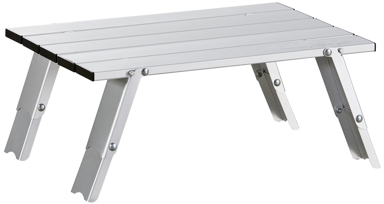 Uquip Handy Aluminium Folding Coffee Table - Adjustable to 2 Heights (11/16 cm), Silver, 40 x 28.5 x (11 ou 16) cm