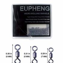 Eupheng 150pcs/pack Micro Swivels Fly Fishing Carp Fishing Easy Tippet change, Extend Life of Lines, Super Strong Light Smooth, Corrosion Resistant