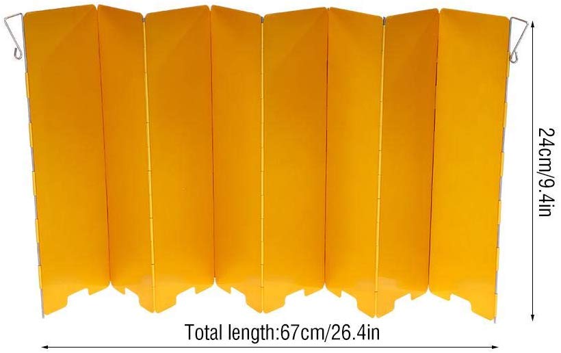 Alomejor 8 Plate Stove Windshield Aluminium Alloy Stove Wind Screen for Picnic Cooker Outdoor Stove Set(Yellow) - Image 2