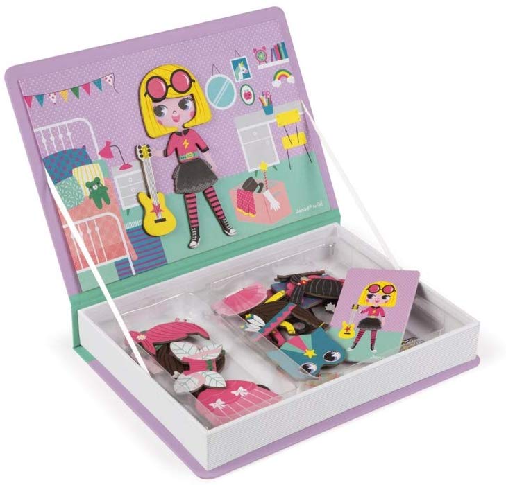 Janod, Magneti'Book for Girls, Magnetic Educational Game, 46 Pieces, Fine Motor Skills and Imagination Learning, From 3 Years - Image 3