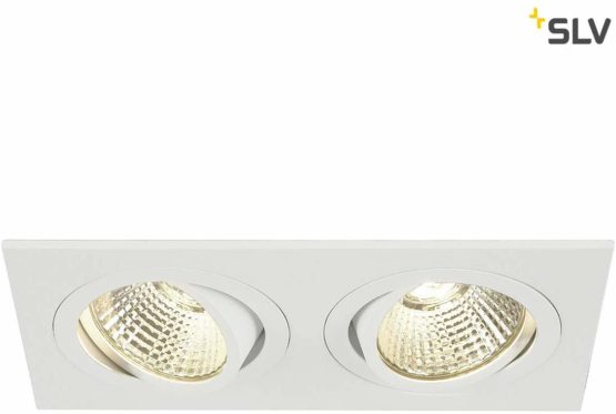 SLV New TRIA 2 Set/LED, floodlight, Ceiling Spotlight, recessed, Indoor Lighting / 2700K 14W 1160lm White 38 Degrees, Aluminium, 14 W