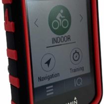 TUFF LUV Silicone Twin Dual Layer Double Protective Skin Case Compatible With Garmin Edge 830 - Black/Red