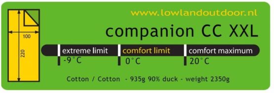 Lowland Outdoor® Companion CC Extra Wide Down Sleeping Bag, Blue, 220 x 100 cm - Image 3