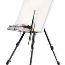 Walimex pro Aluminium Studio Easel L 165 cm - Easel with large range of application, for canvas up to 122cm height and 4cm depth, only 1,06kg, holder for paints, brushes, cloths, incl. bag