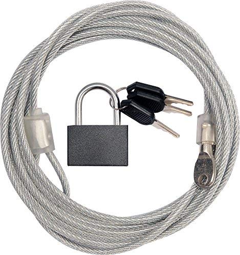 VOREL 77815 - Security Cable and Lock 3 Keys, Grey