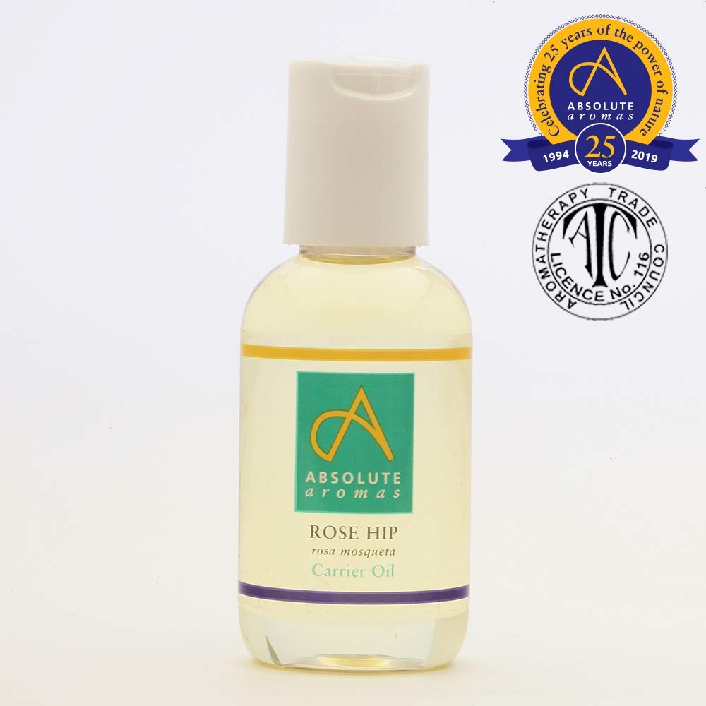 Absolute Aromas Rosehip Oil 50ml - Pure, Natural, Cold-Pressed, Vegan and Cruelty Free - Nourishing and Rejuvenating Moisturising Oil