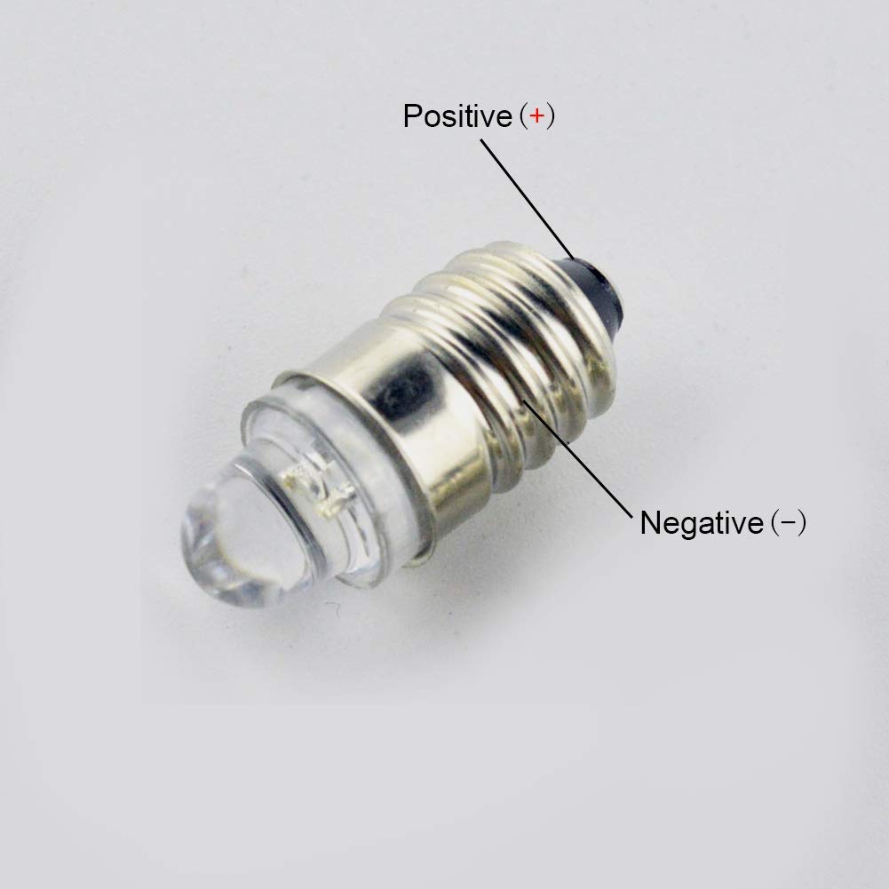 Ruiandsion 6-Pack E10 LED Bulbs, 12V 6000K Cool White Light, Non-Polarity Miniature Replacement Bulbs for Flashlight Torch - Image 4
