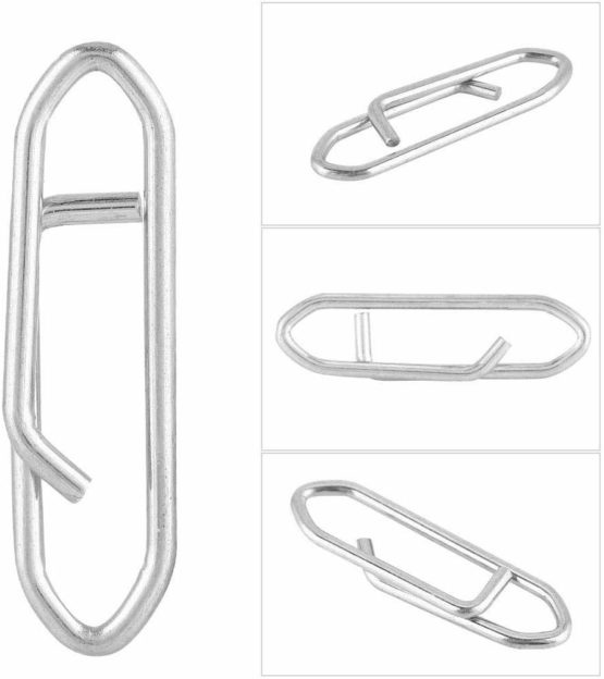 Fishing Snap Clips 100pcs Stainless Steel Fishing Safety Snaps Clip Interlock Line Terminal Tackle Accessory for Fishing Outdoor - Image 2