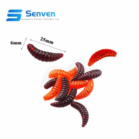 senvenelec Artificial Worm, Biomimetic Soft Silicone Earthworm Lures Worm Fishing Lures Simulation Red Worms Plastic Green Environment Strong Temptation Bait Fake RedWorm - Red Worm 100Pcs - Image 2