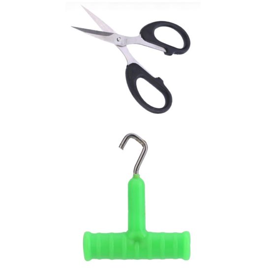 Dioche Fishing Bait Needle, Baiting Rig Tool Set T-handle Knot Puller and Scissor Tackle Rigging Tool - Image 4