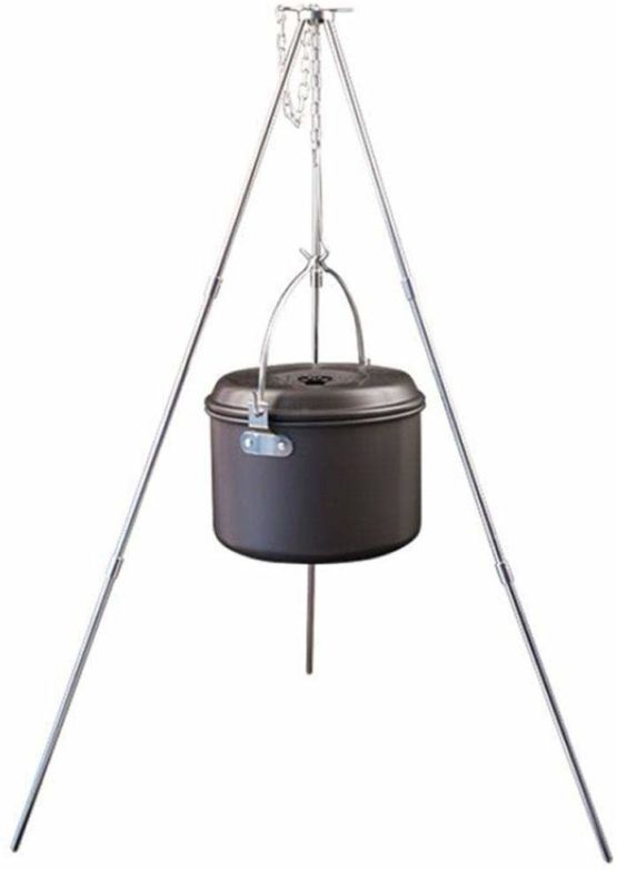 VGEBY Tripod Grills, Foldable Barbecue Hanging Grills Hard Alumina Cooking Tripod for Picnic Camping Traveling Hiking - Image 3