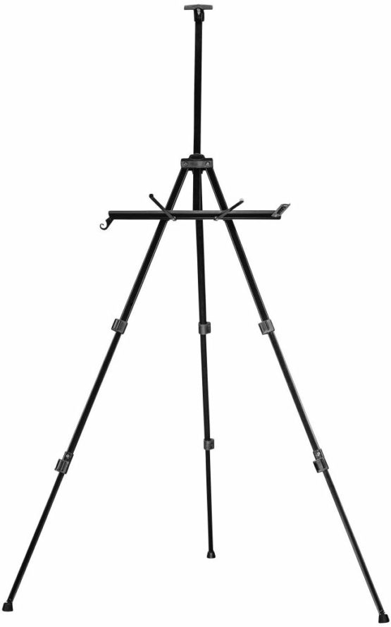 Walimex pro Aluminium Studio Easel L 165 cm - Easel with large range of application, for canvas up to 122cm height and 4cm depth, only 1,06kg, holder for paints, brushes, cloths, incl. bag - Image 3